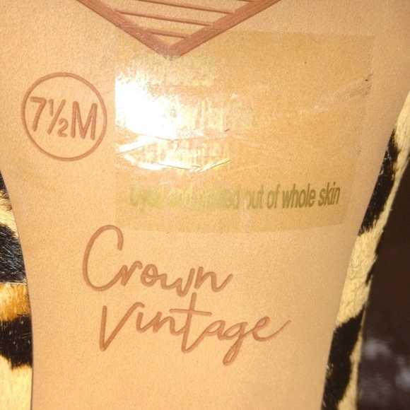 Leopard print 3 in horsehair material 7 1/2 in dress shoes - Picture 7 of 7